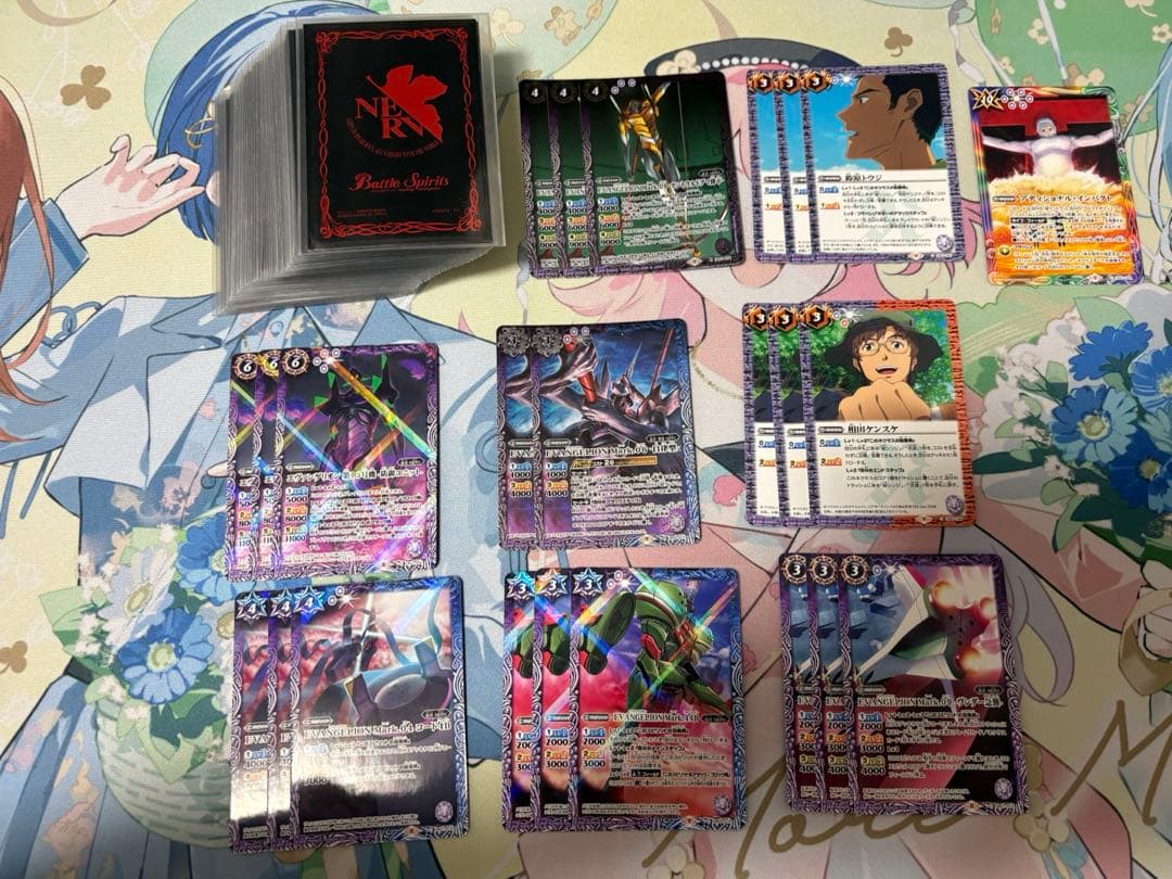 【即購入⭕️】バトスピ　エヴァ13号機デッキ+差し替えカード　二重スリーブ付き