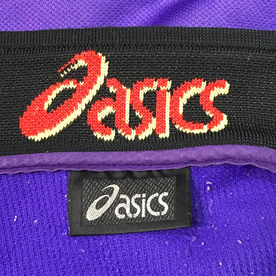 90s アシックス　ジャージ　セットアップ　刺繍ワッペン　ファイヤーストライプ