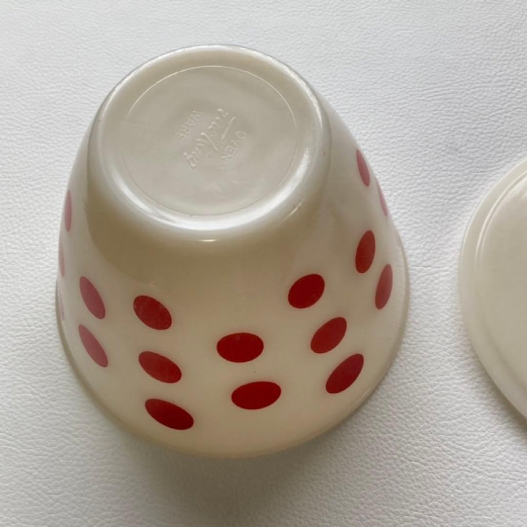 ファイヤーキング ポルカドット グリースジャー ポット 小物入れ 水玉 レトロ