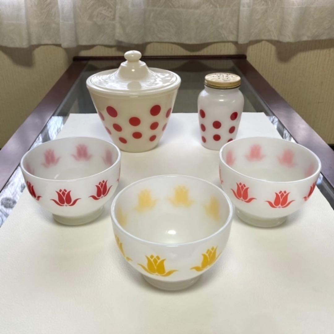 ファイヤーキング ポルカドット グリースジャー ポット 小物入れ 水玉 レトロ