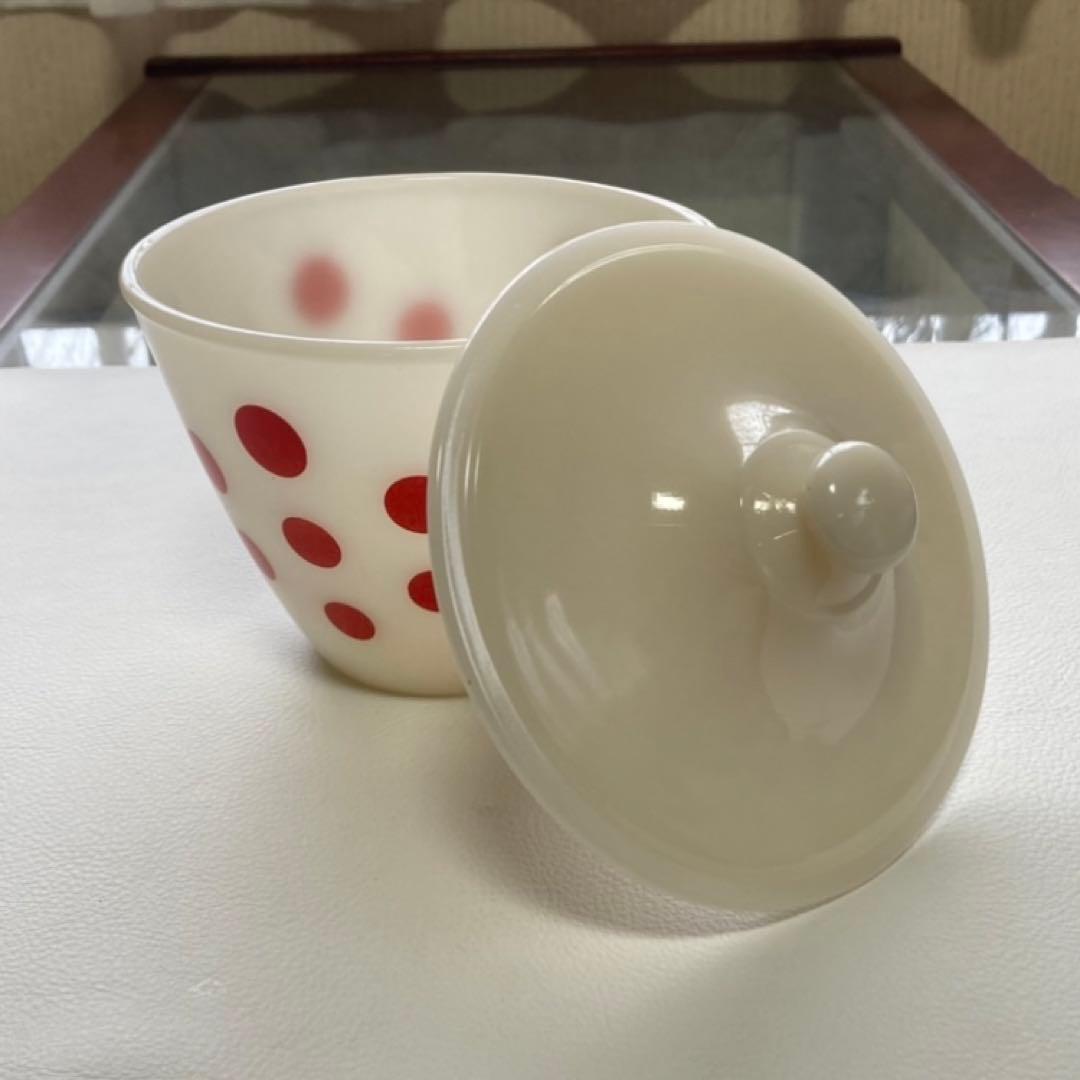 ファイヤーキング ポルカドット グリースジャー ポット 小物入れ 水玉 レトロ