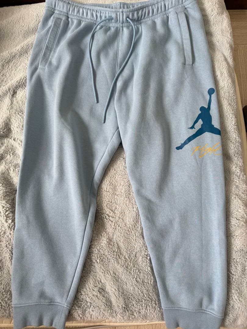 【超美品】ジャンプマンロゴ スウェットパンツ グレー 水色
