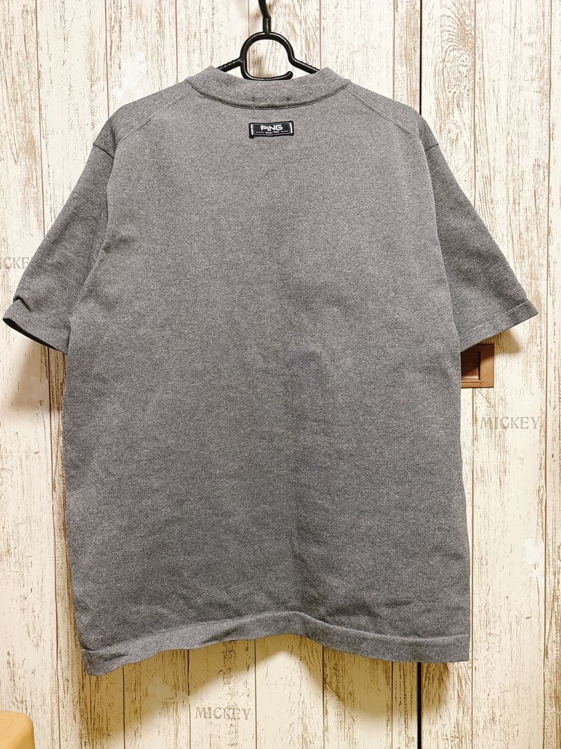 【試着】PING　ゴルフ　半袖ニットシャツ　Mr.PING柄　ストレッチ　LL