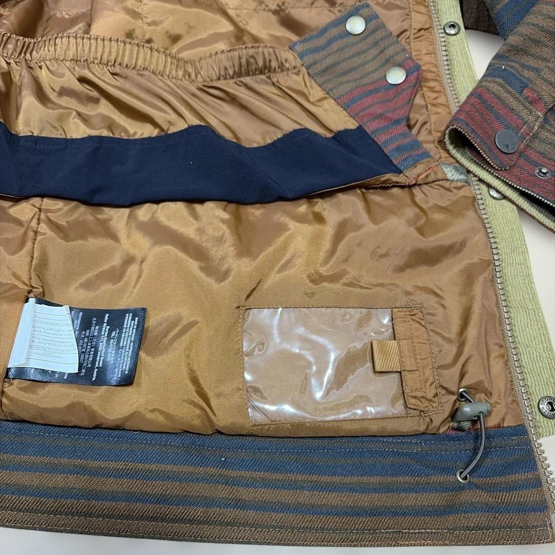 【大人気美品】BURTON 中綿フーディジャケット ボーダー柄Lサイズ