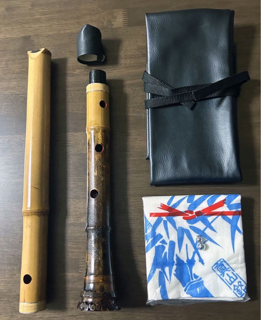 真山銘尺八(真翁作)二尺一寸管　ほぼ未使用　完全調律(H管)