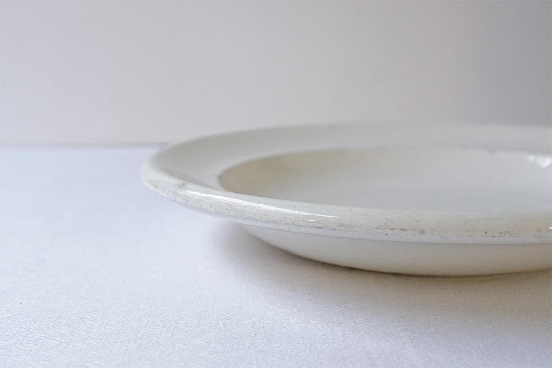 フランスアンティーク　19世紀　テールドフェール　皿　地厚　23.7cm