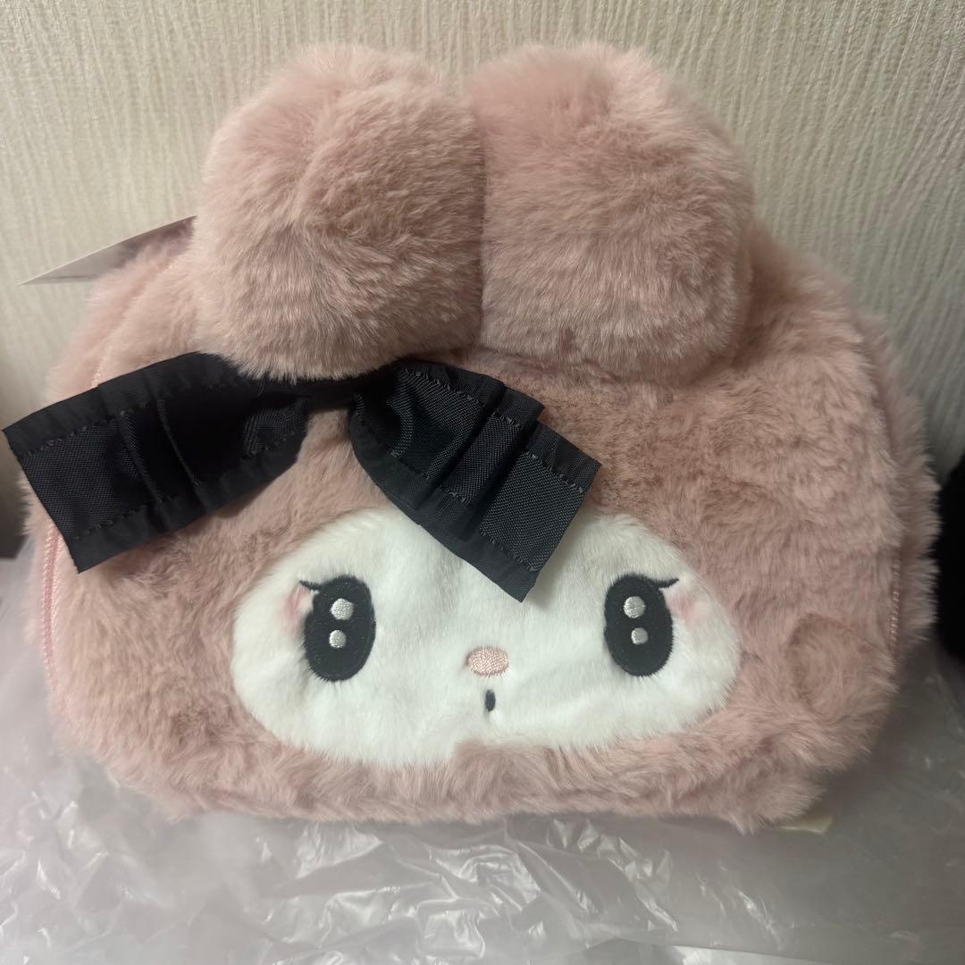 タグ付き新品 秘密のメロクロ マイメロディ クロミ フェイス形 ポーチ サンリオ