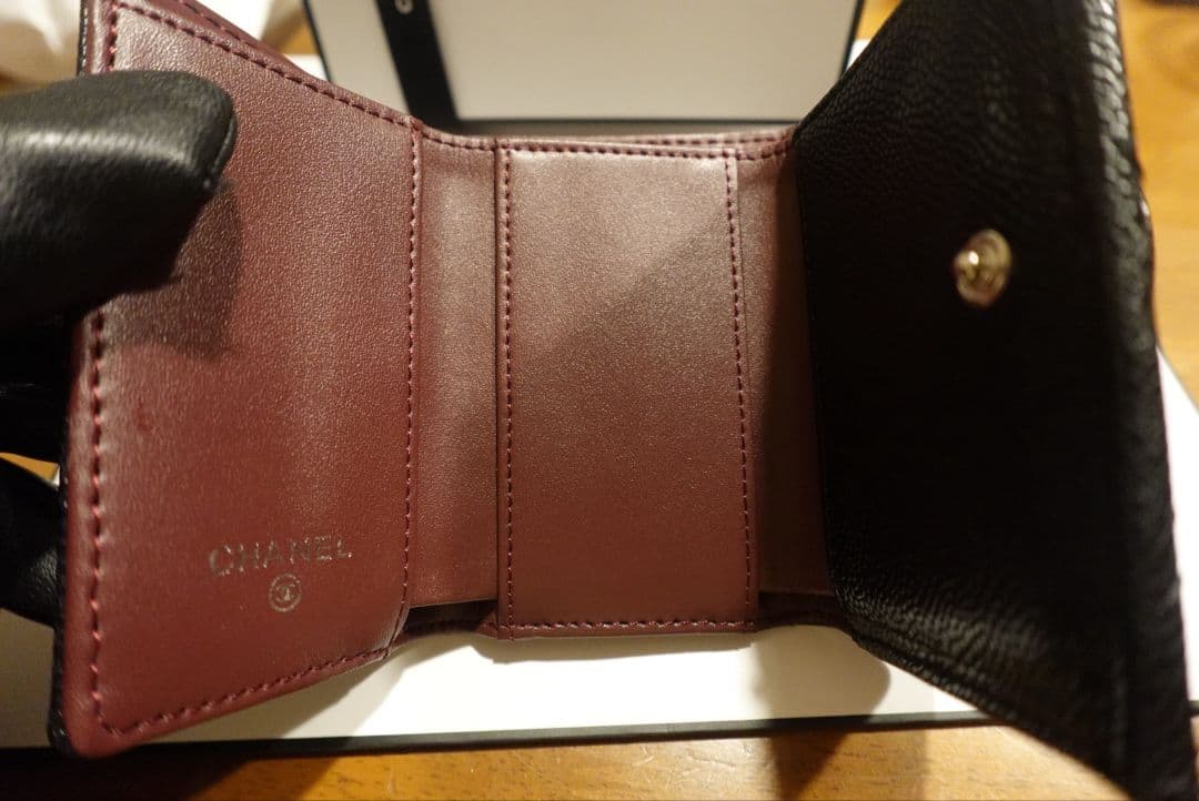 CHANEL ブラックレザー カードケース