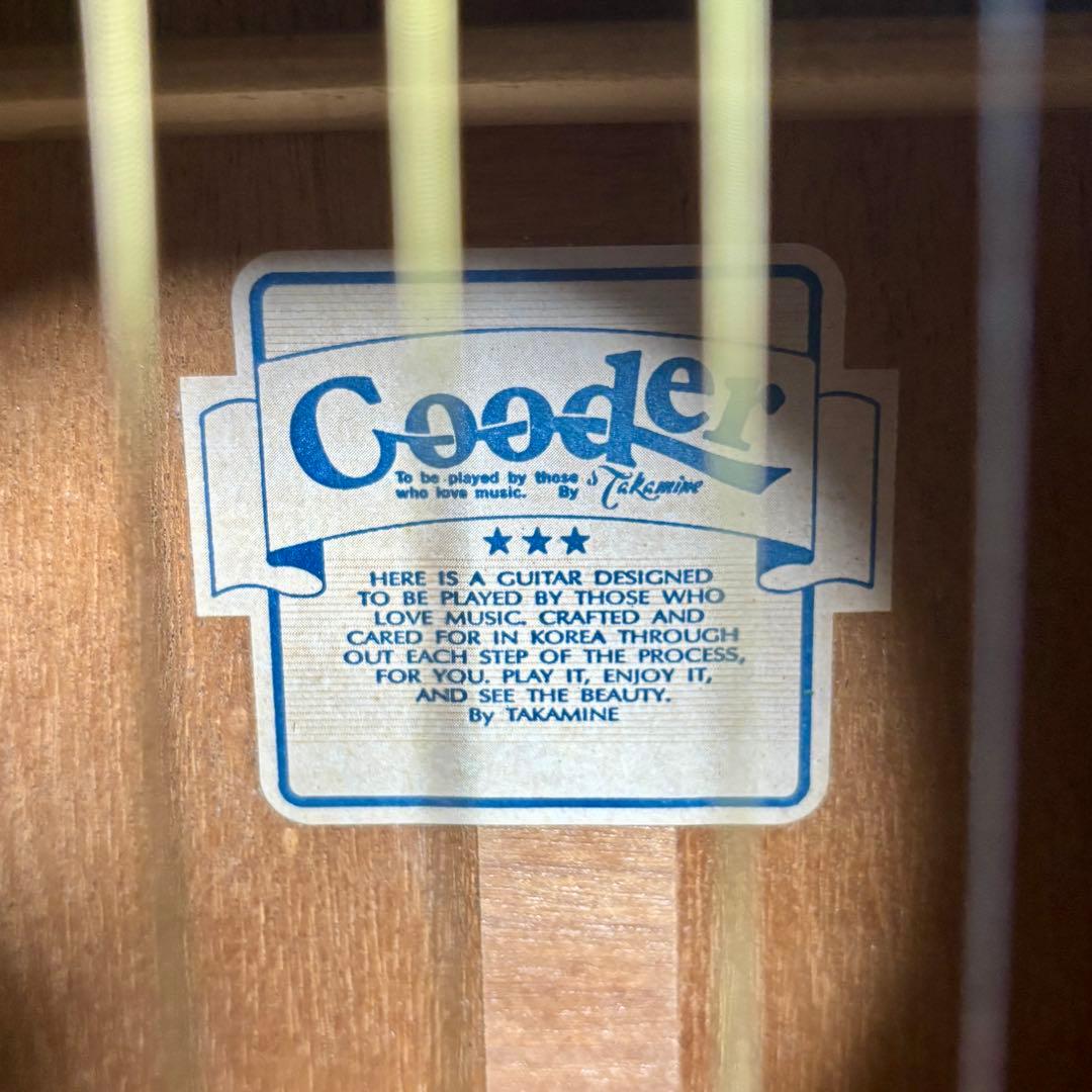 【超美品低弦高】エレアコ　cooder by takamine 本革ストラップ付