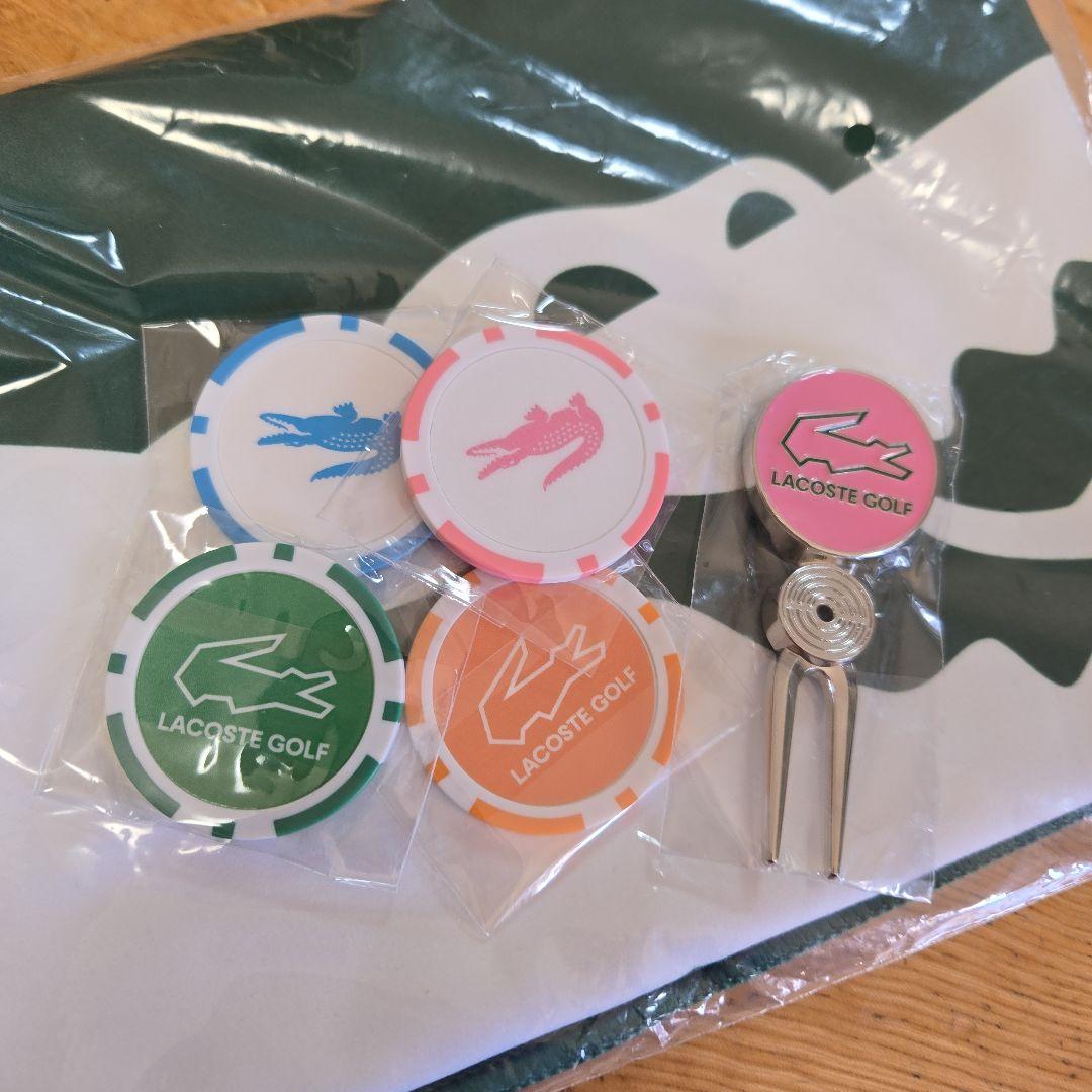 【未使用】ラコステ　LACOSTE ゴルフマーカー・グリーンフォークセット