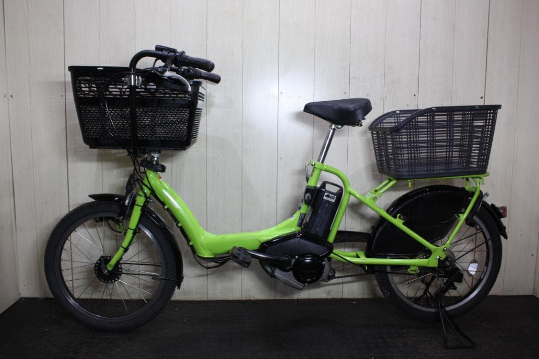 電動アシスト自転車 グリーン 2バスケット付き