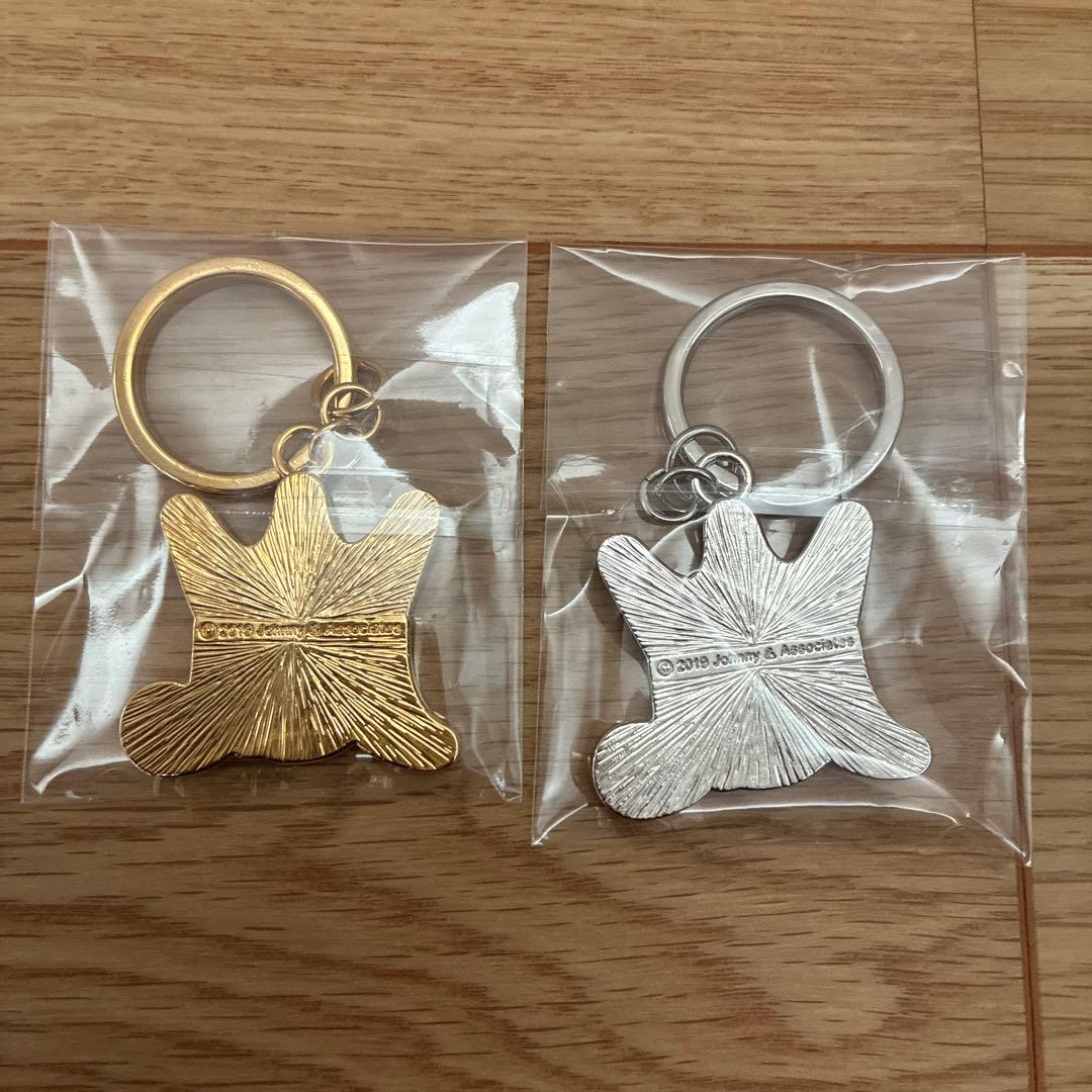 嵐を旅する展覧会 スワロフスキーキーホルダー ゴールド&シルバー 2個セット