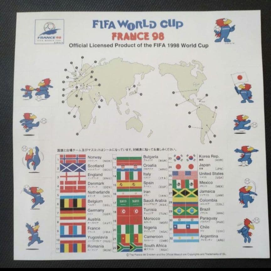 サッカー ワールドカップ1998 フランス大会 チケット バッジ パンフ等