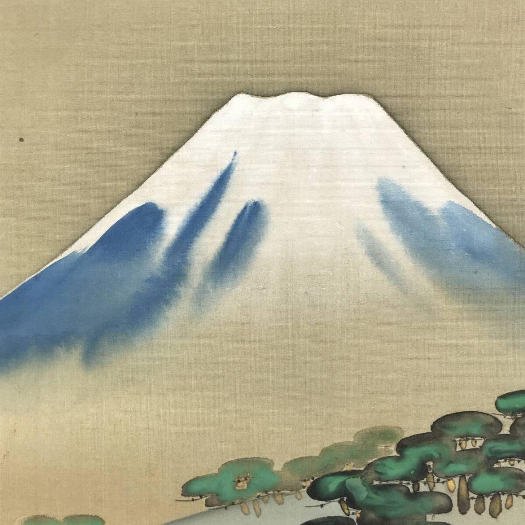 複製/酒井抱一/三保の松原/富士山水図/工芸品/掛軸/名家伝来/AK-860