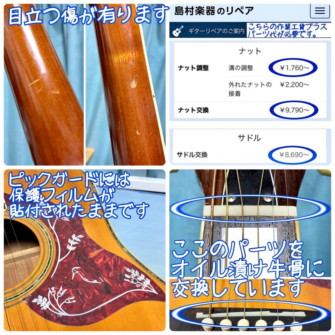 【牛骨】アコースティックギター！3Pバック【弾き易く調整☆新品の弦】