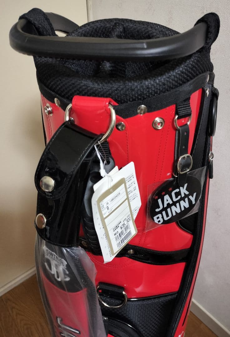 【新品】ジャックバニー　キャディバッグ エナメル レッド 希少モデル