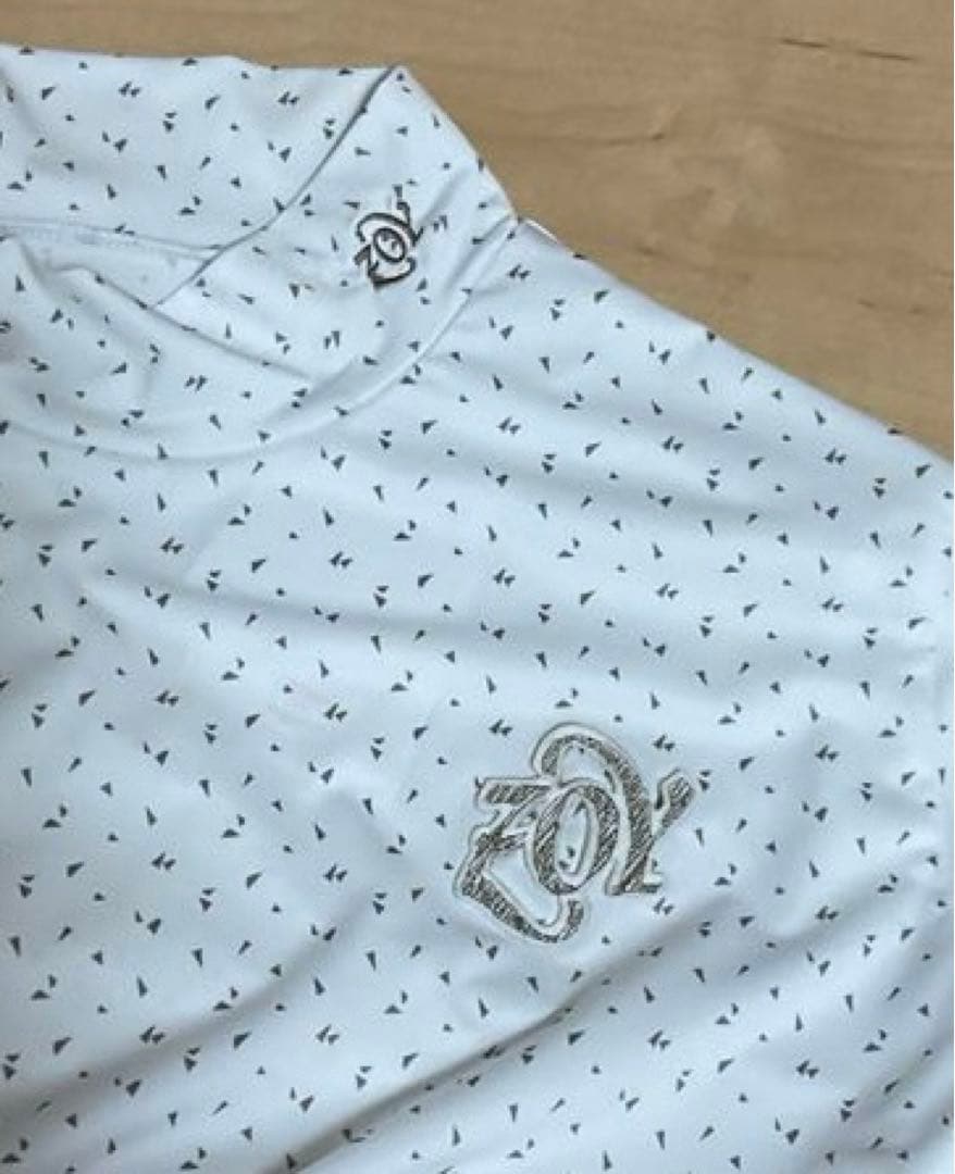 ZOY WOMENS トライアングルドットプリント 長袖モックネック