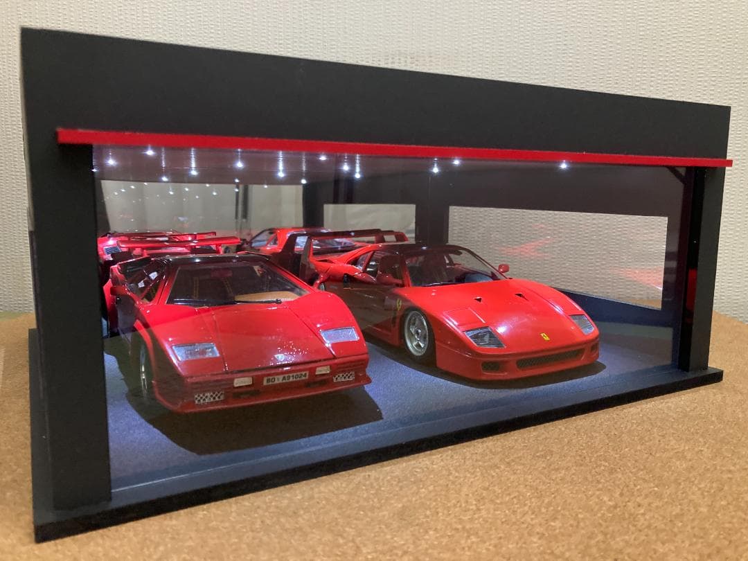 ミニカー用ジオラマ：1/18＆1/24 ショールームタイプガレージ（ミラー＆窓）