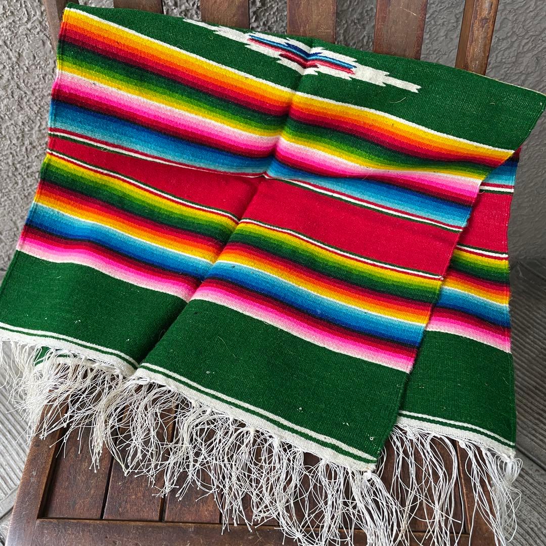 希少美品！70's〜メキシカンラグ　サラぺ　ヴィンテージ雑貨/プエブロオルテガ