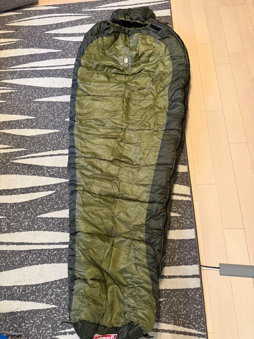 Coleman マミー型寝袋 オリーブグリーン/ブラウン 収納袋付き