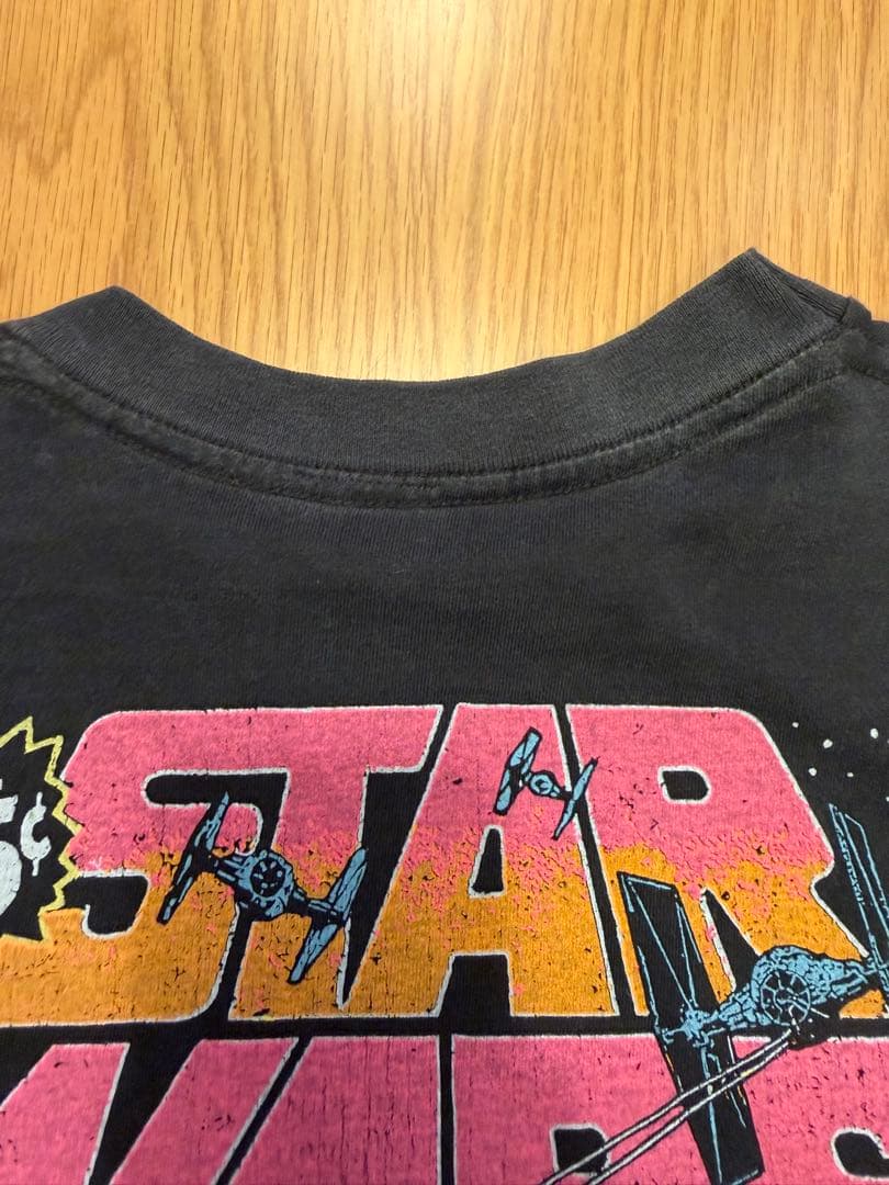 90s スターウォーズ Tシャツ両面フルカラープリント 墨黒ヴィンテージ L相当