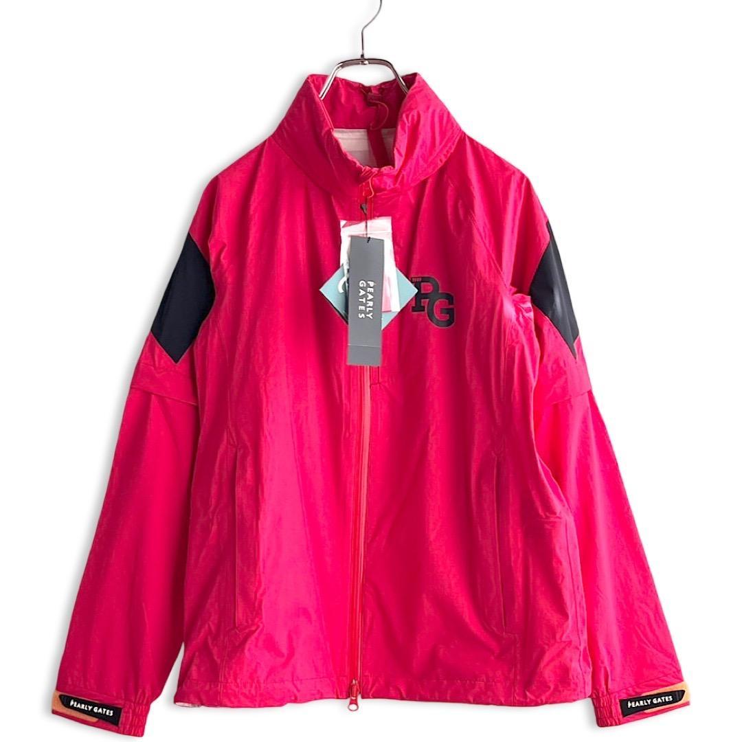 695 パーリーゲイツ 定価61,600円ビックロゴ レインウェア ピンク1 M