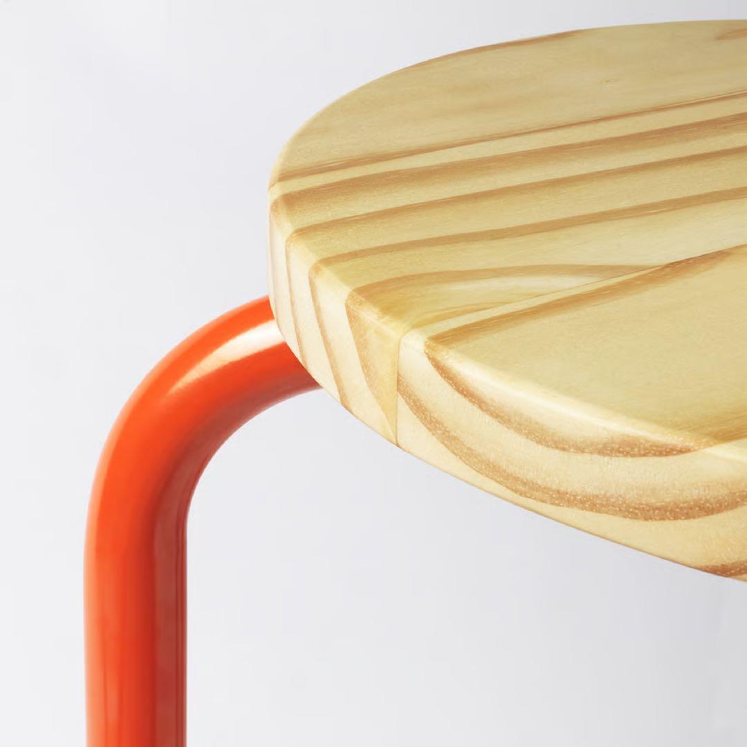 IKEA イケア　ドムステン　グレイシモイス　スツール　オレンジ　大小2脚セット