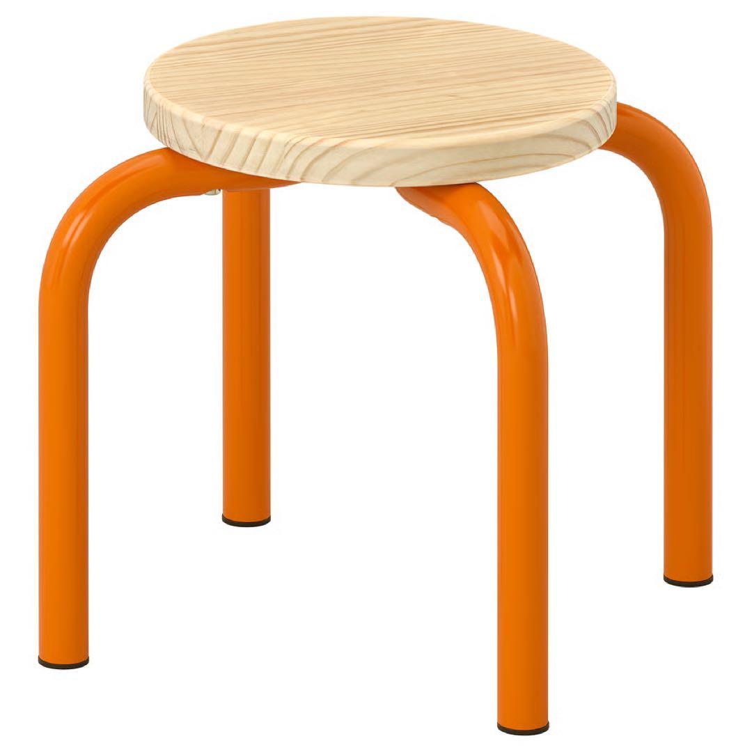 IKEA イケア　ドムステン　グレイシモイス　スツール　オレンジ　大小2脚セット
