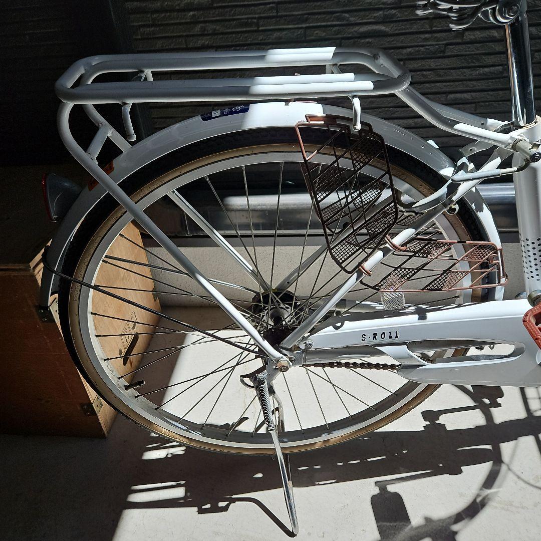 りんご品　引き取り限定 美品 自転車 シティサイクル 白 ホワイト