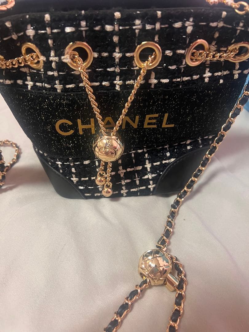 最終値下げ非売品 CHANEL ノベルティ 黒 ツイード バケットバッグ