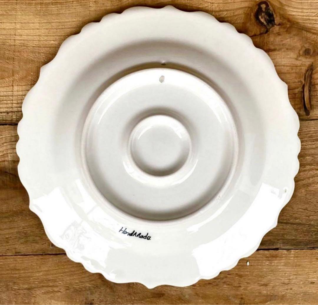 27cm☆新品☆【トルコ】手描き 大皿 壁掛け ＊グリーン＊ キュタフヤ陶器 ＊