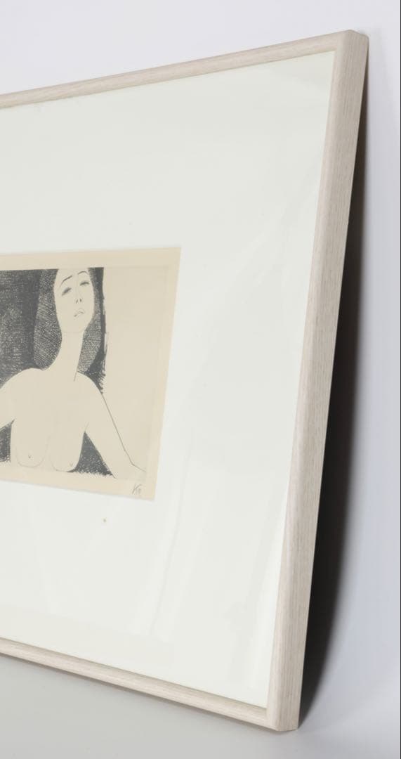 風間完 リトグラフ 女性像 直筆サイン 54/100 額装 美人画 版画 美術品