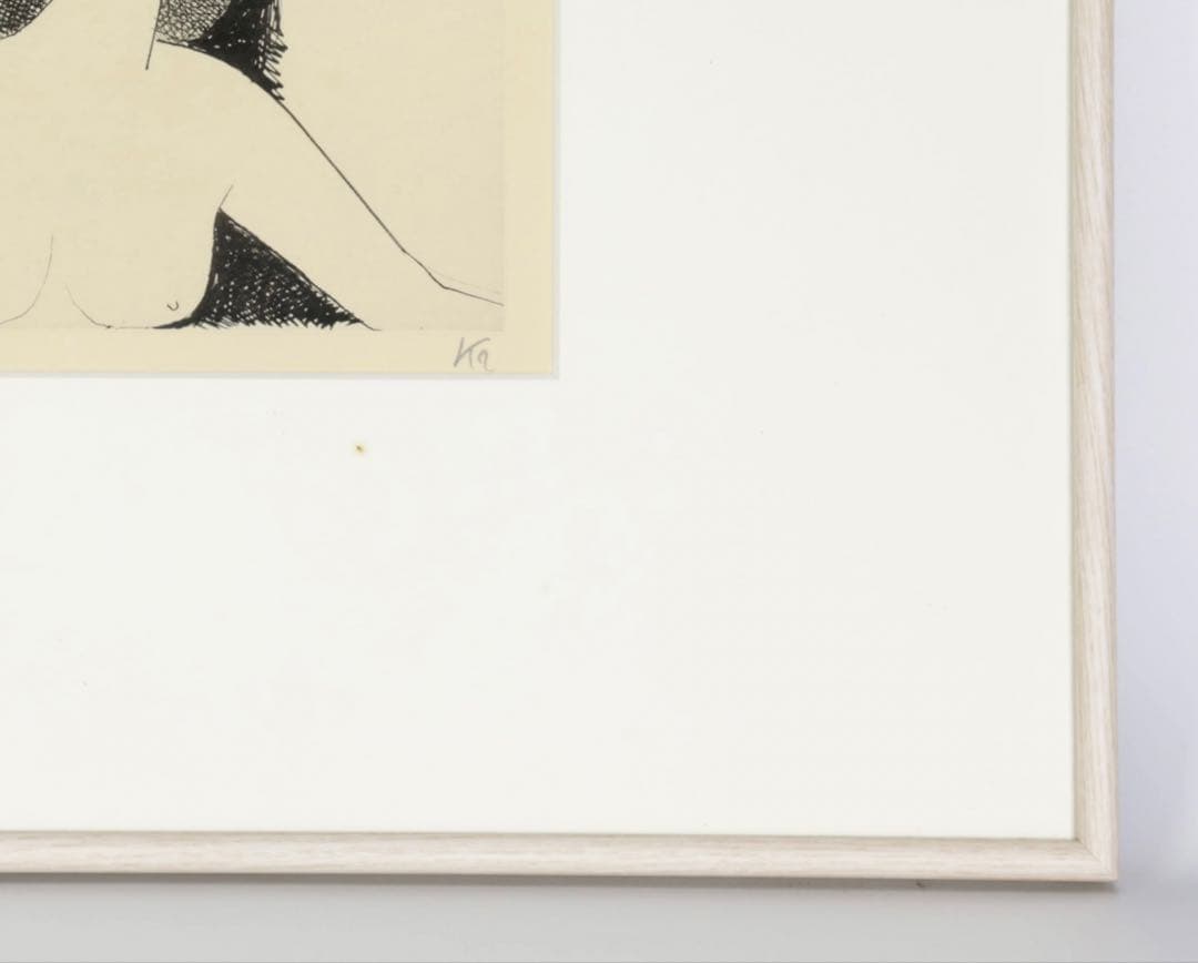 風間完 リトグラフ 女性像 直筆サイン 54/100 額装 美人画 版画 美術品