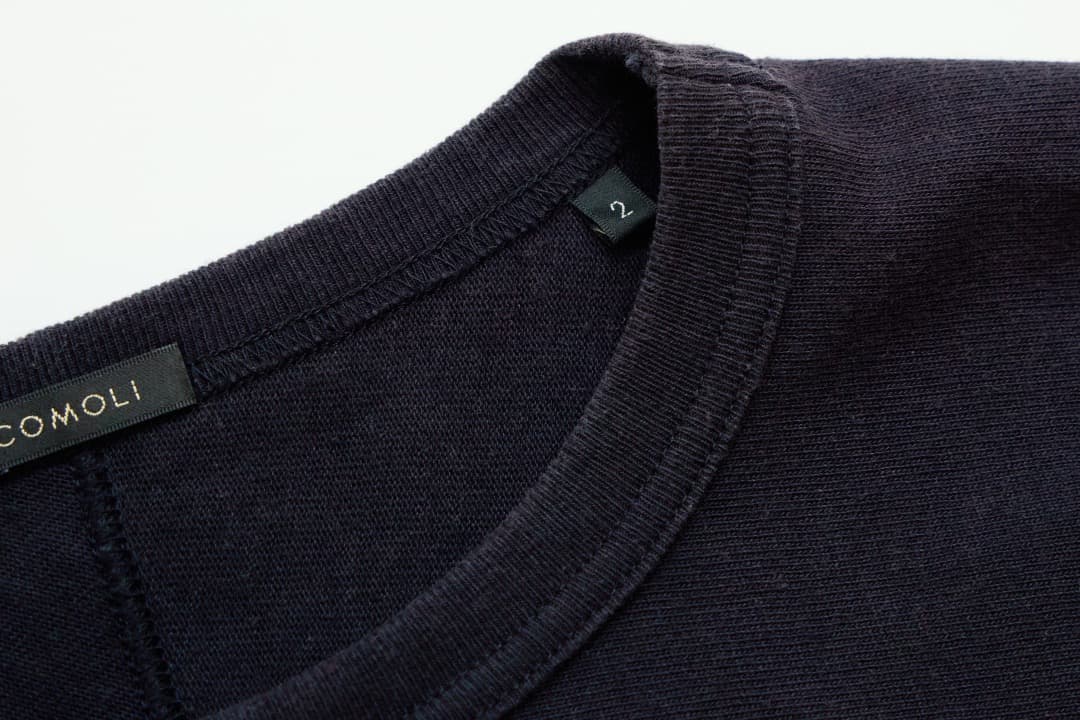 COMOLI 23SS フットボールTシャツ ネイビー サイズ2 コモリ