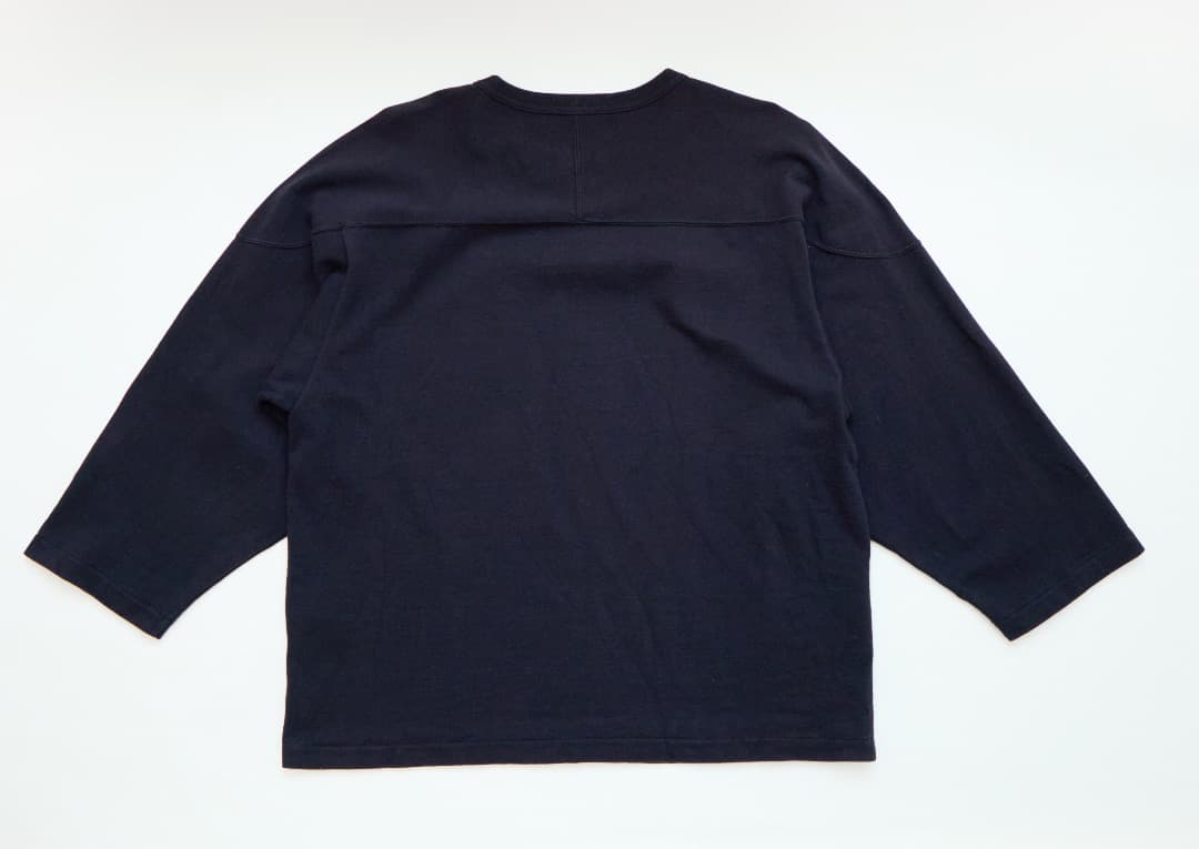 COMOLI 23SS フットボールTシャツ ネイビー サイズ2 コモリ