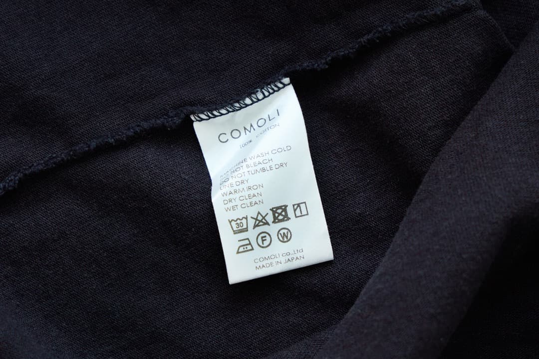 COMOLI 23SS フットボールTシャツ ネイビー サイズ2 コモリ