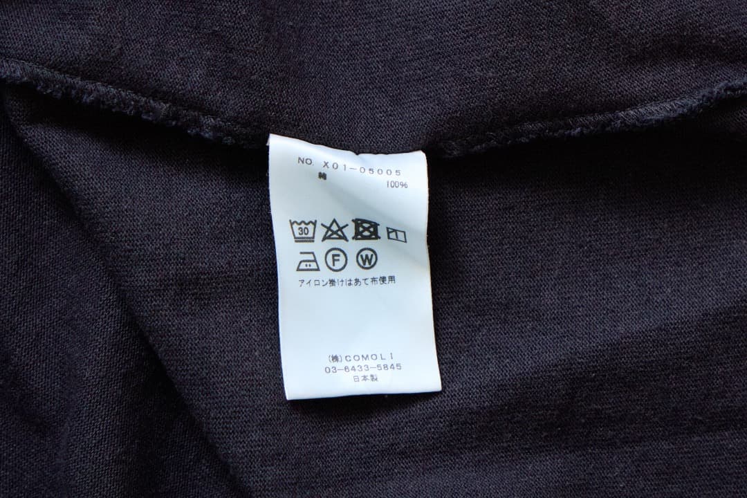 COMOLI 23SS フットボールTシャツ ネイビー サイズ2 コモリ
