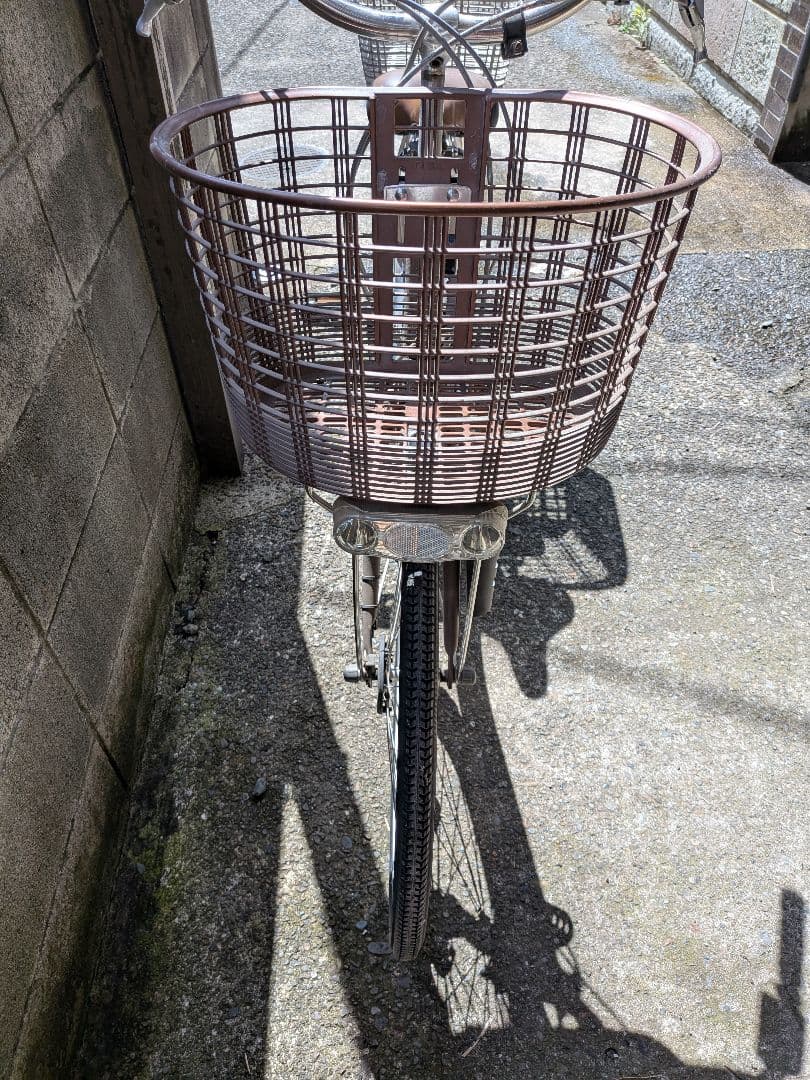 電動アシスト自転車 ブラウン 前後バスケット付き