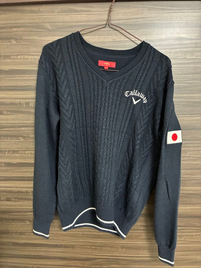 美品　石川遼　着用　レッドレーベルCallaway セーター 日本国旗付き