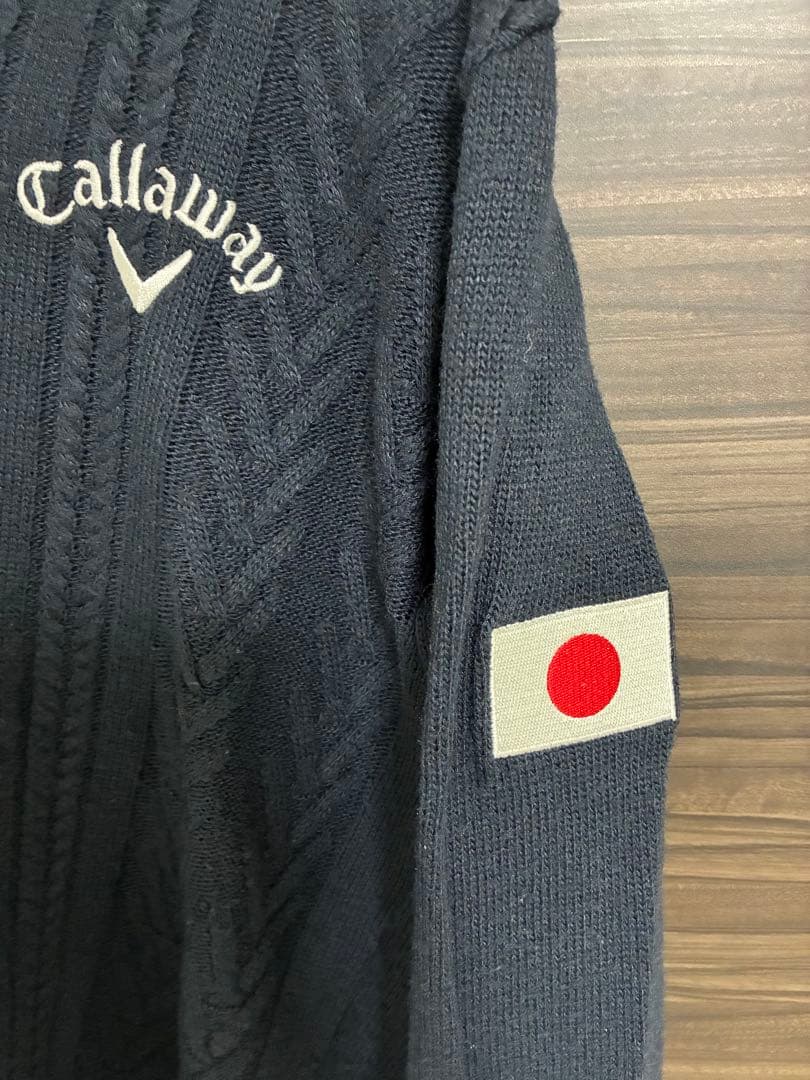 美品　石川遼　着用　レッドレーベルCallaway セーター 日本国旗付き