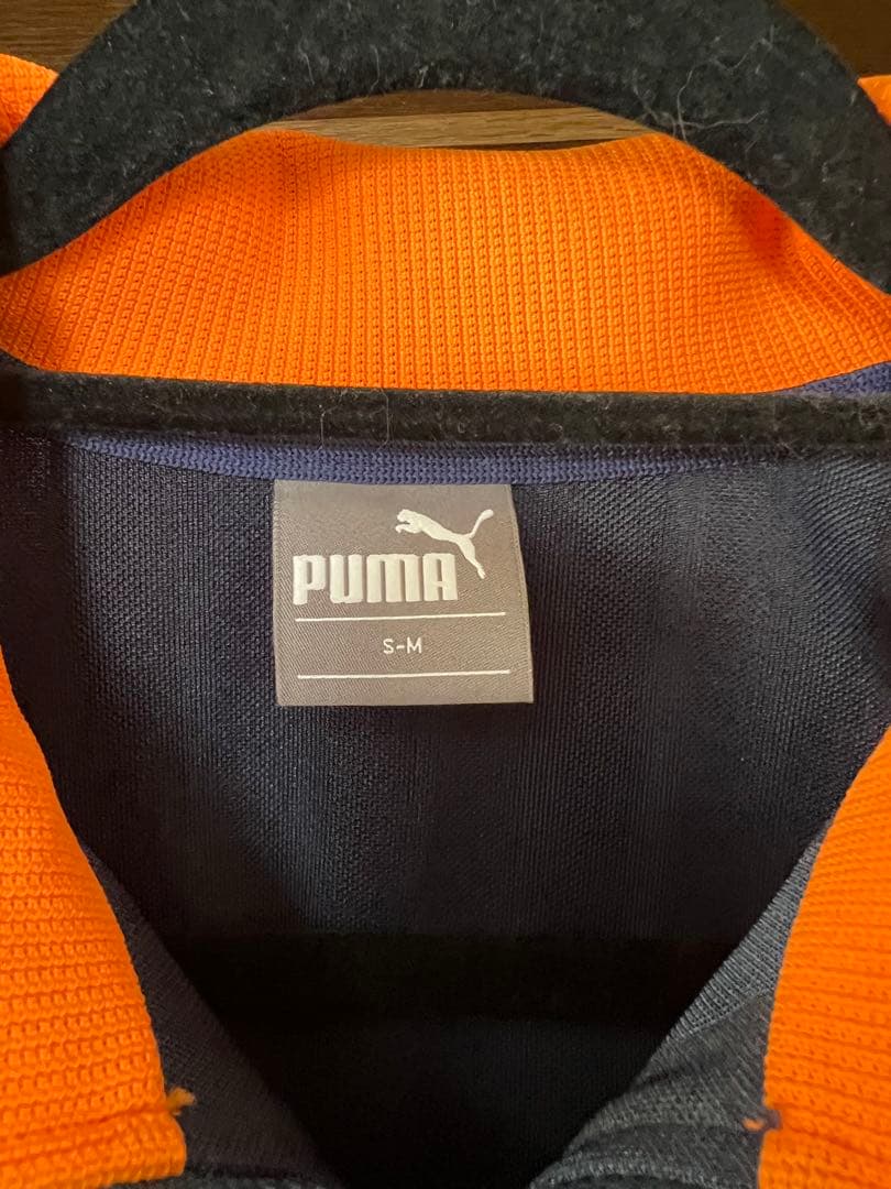 PUMA ストライプジャケット S-M パンツM 上下セット ネイビー/オレンジ