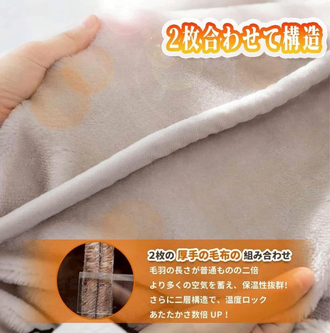 2個セット　極暖二枚合わせ180×200 厚手　抗菌防臭　洗える冬の贅沢毛布