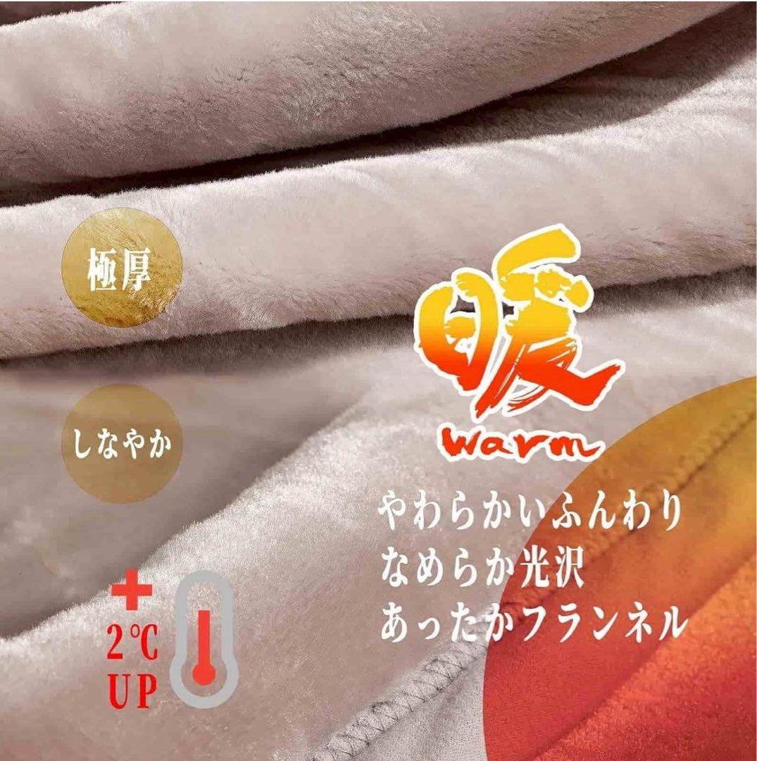 2個セット　極暖二枚合わせ180×200 厚手　抗菌防臭　洗える冬の贅沢毛布