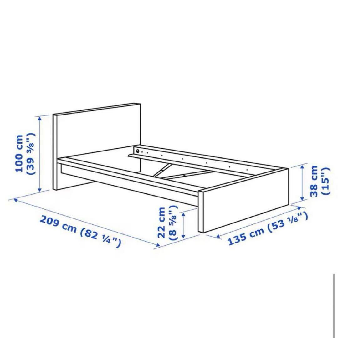 IKEA ベッドフレーム MALM 収納ボックス2個付き
