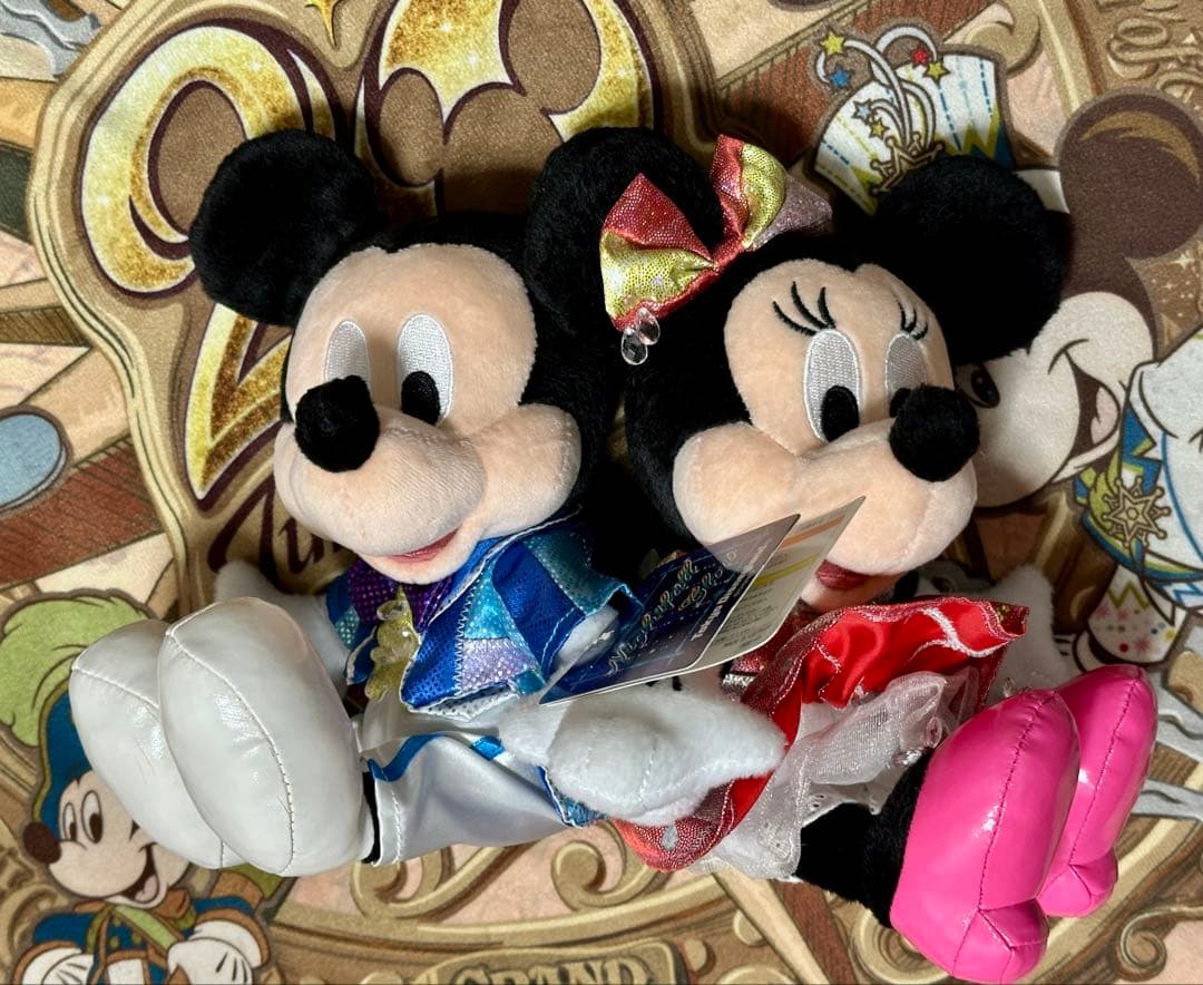 ディズニー ナイトフォールグロウ ミッキー ミニー ぬいぐるみセット&ぬいバ