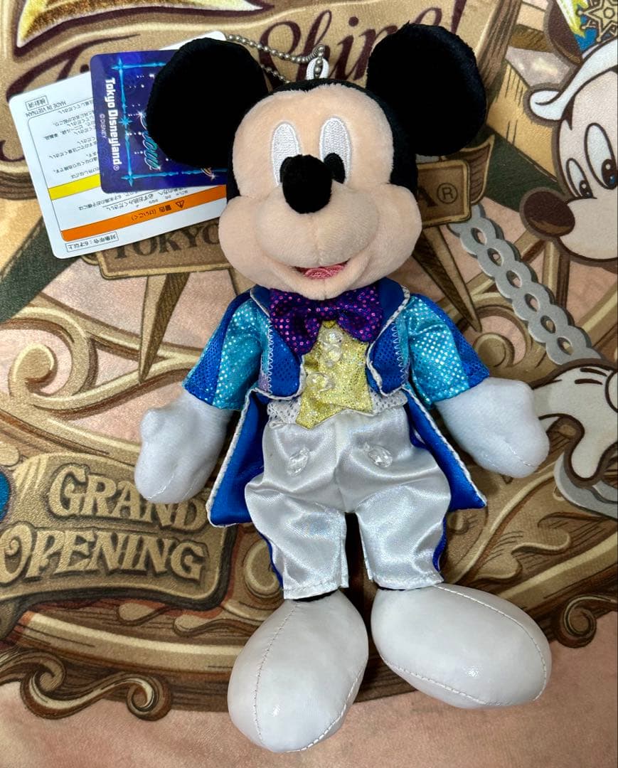 ディズニー ナイトフォールグロウ ミッキー ミニー ぬいぐるみセット&ぬいバ