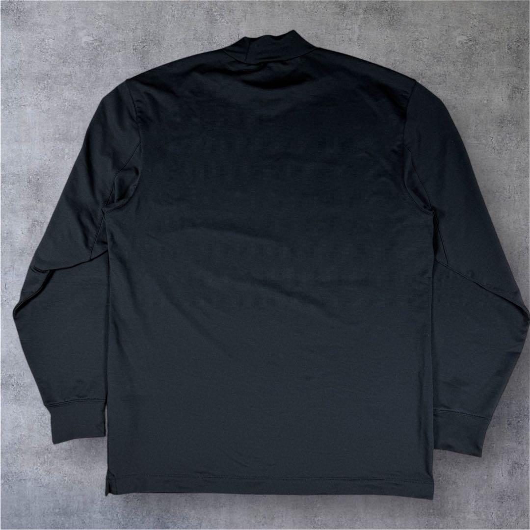 【美品】NIKE GOLF ナイキゴルフ モックネック長袖シャツ ロゴ 黒 M