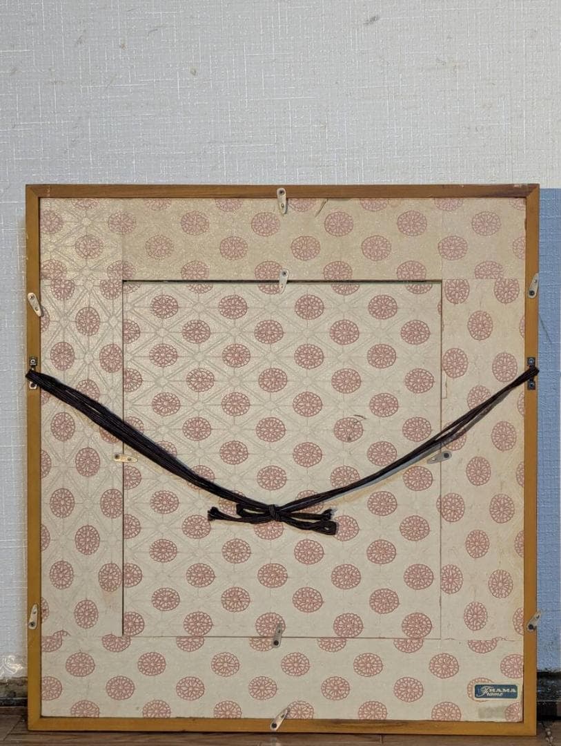 【真作】絵画　日本画（色紙）　秋の菊花図　上品な日本画色紙　額装アート　Z156