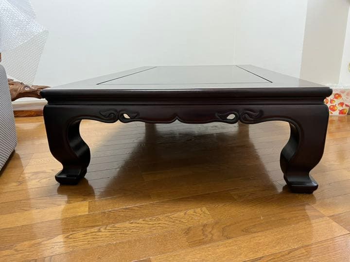 【美品】天然木花梨　座卓　無垢材 天然木 座卓 ちゃぶ台 ローテーブル