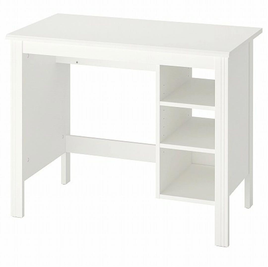 IKEA ブルサリ PCデスク 学習机 ホワイト 解体なしそのまま発送！